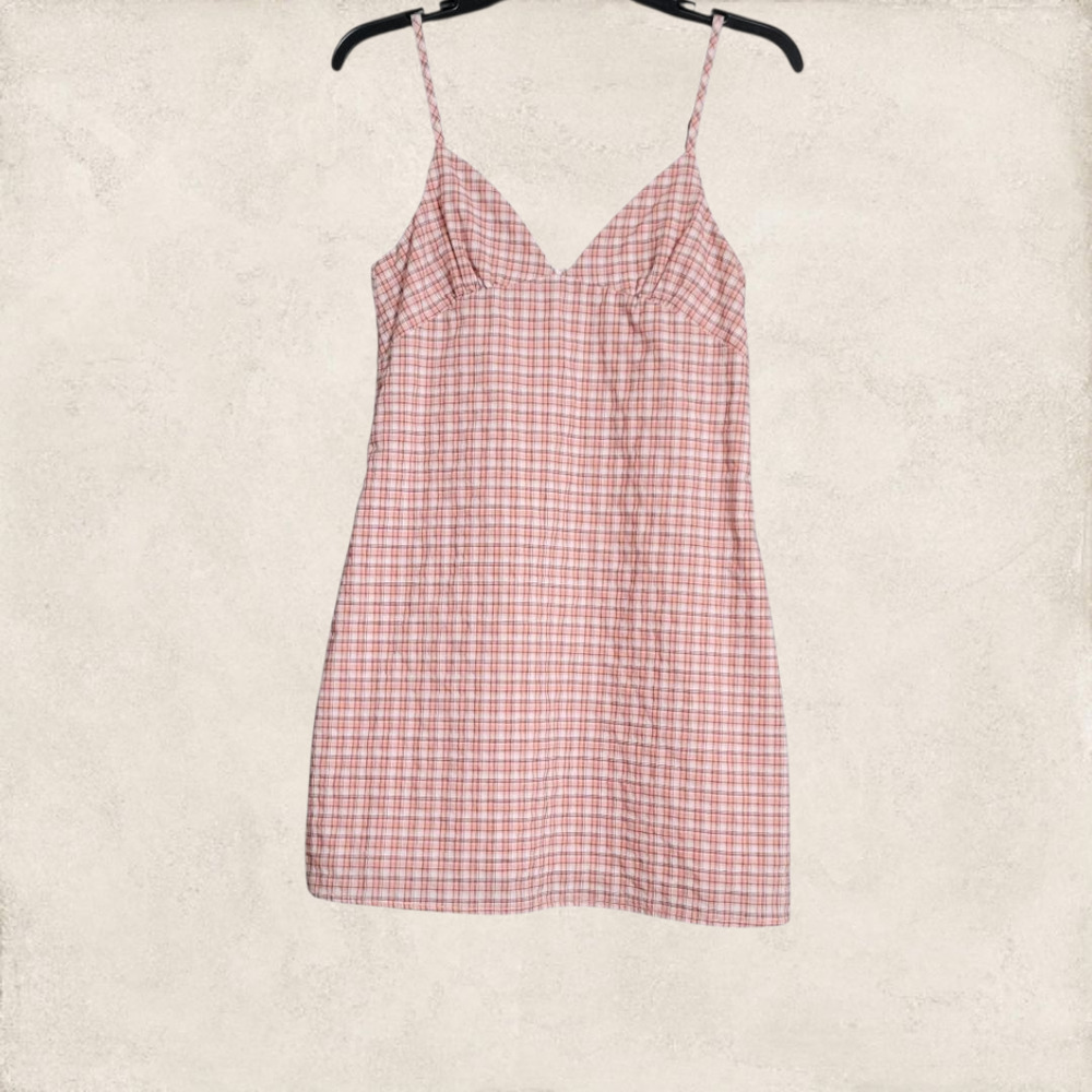 Full Tilt Pink Plaid Slip Mini Dress Size Small